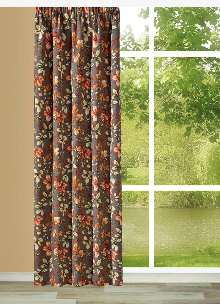 &Uuml;bergardine mit Bl&auml;ttermotiven 