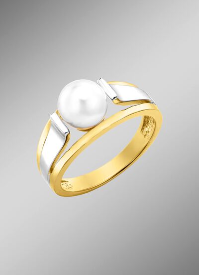 Moderner Damenring mit S&uuml;&szlig;wasser-Zuchtperle 