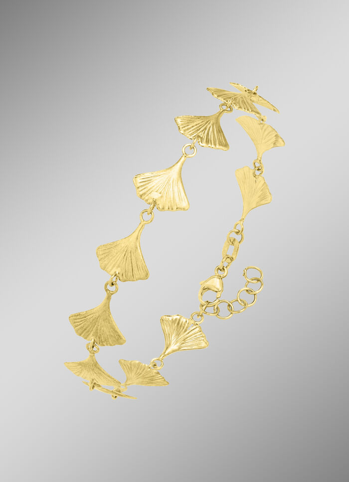 Mattiertes Armband mit Glücksbringer Ginkgoblatt