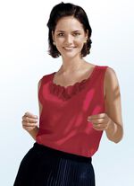 Top mit Plauener Spitze ROT