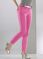 Edel-Jeans mit effektvollen Strasssteinen PINK