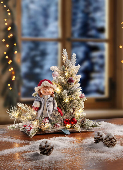 Beleuchtetes Gesteck 