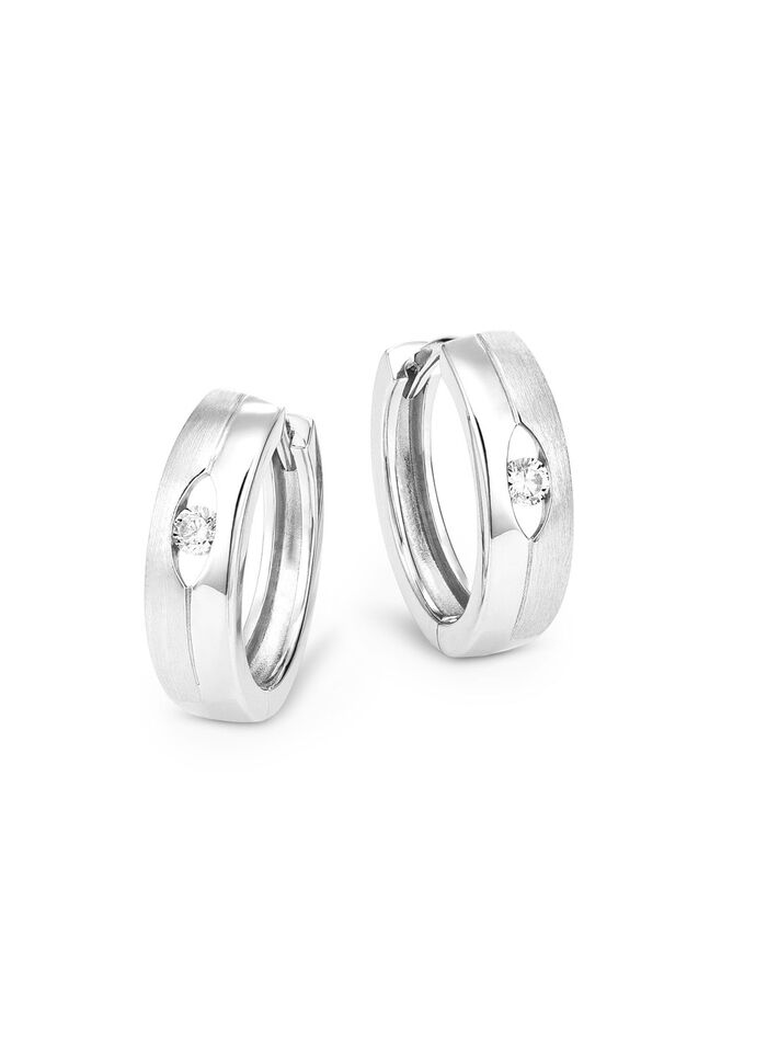 Klappcreolen aus Silber 925/- fein mit synth. Zirkonia 