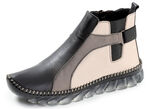 Gemini, trendige Damen-Boots, Weite G, mit herausnehmbarem Fußbett SCHWARZ-KIESEL-GRAU