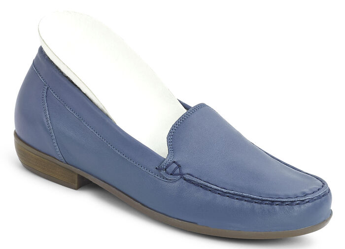 Waldläufer Mokassin-Slipper aus edlem Rind-Nappaleder JEANS