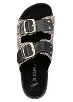 Caprice, trendige Damen-Pantoletten, Weite G, mit herausnehmbarem Fußbett SCHWARZ-SAND