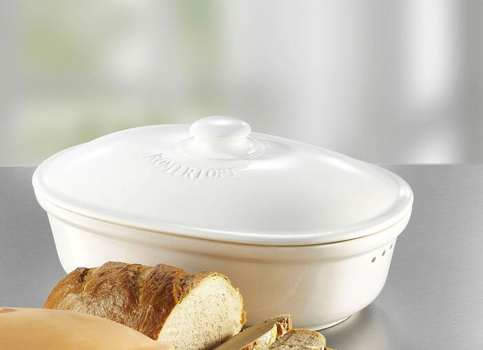 R&ouml;mertopf Brottopf aus Naturton WEISS