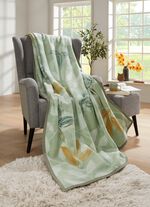 Schlafdecke mit Veloursbandeinfassung GR&Uuml;N