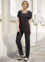 Hose mit edlem Glanz SCHWARZ