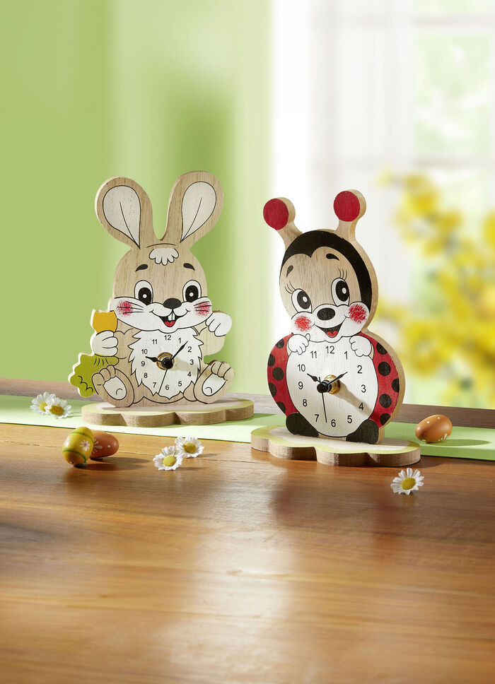 Batteriebetriebene Tischuhr aus Holz 