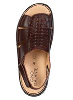 GINO GALANTE, leichte Herren-Sandalen, aus Leder KASTANIE