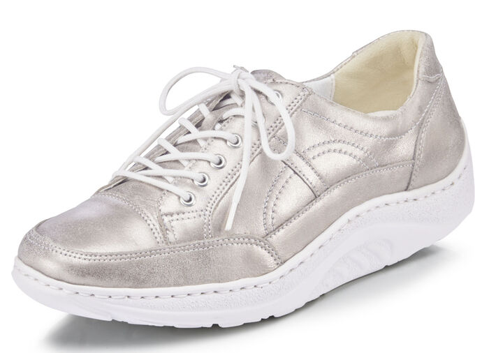 Waldläufer, bequeme Damen-Schnürschuhe, Weite H, Sohle mit Abrollfunktion CHAMPAGNER