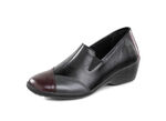 ELENA EDEN, bequeme Damen-Slipper, Weite H, mit herausnehmbarem Fußbett SCHWARZ-CHIANTI-GRAU