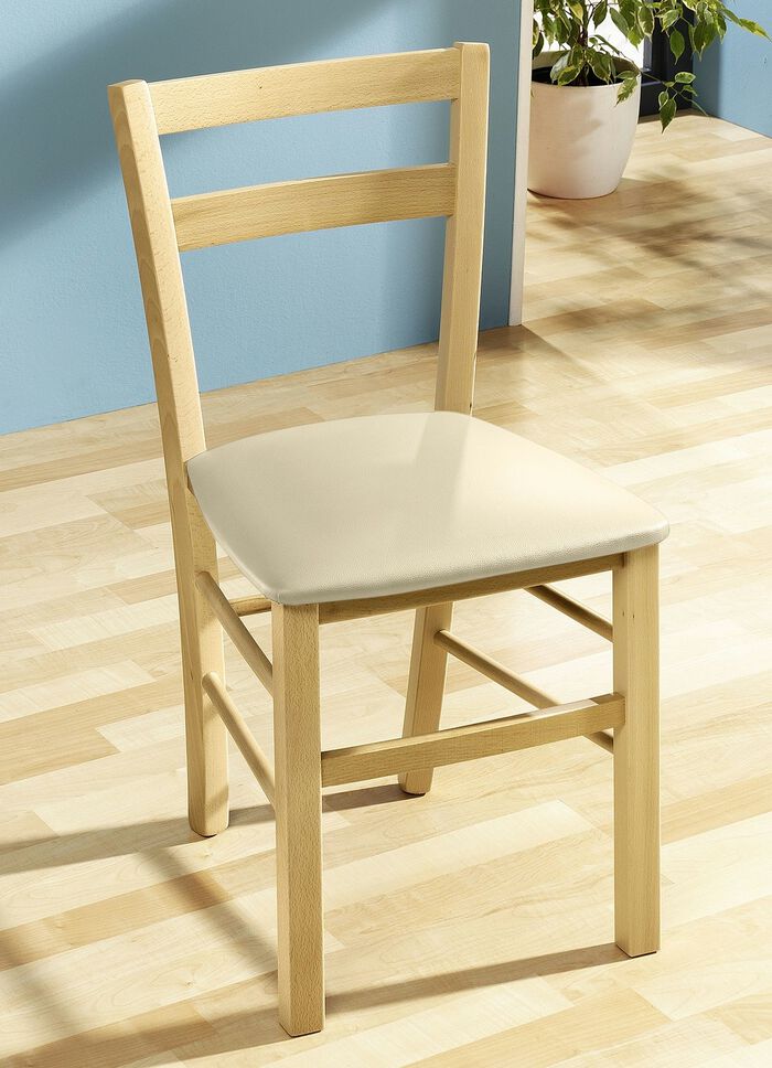 Esszimmerst&uuml;hle, 2er-Set, aus massiver Buche NATUR-CREME