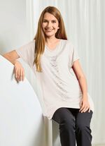 Shirt mit Schmuckstein-, Strass- und Pl&auml;ttchenzier in 2 Farben ECRU