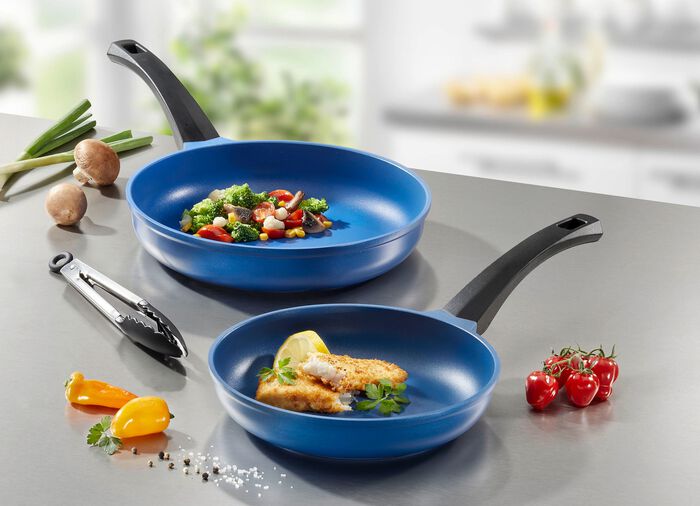 &bdquo;GSW&ldquo; Pfannen-Set &bdquo;Rainbow&ldquo; aus hochwertigem Aluminiumguss 