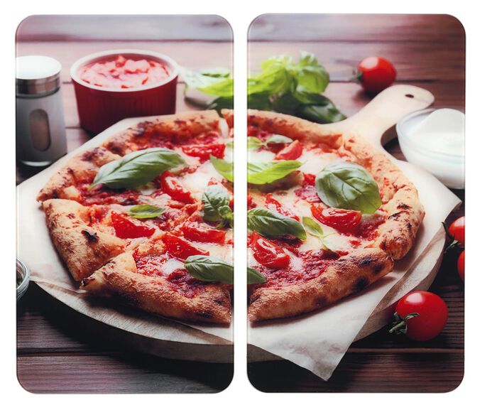 Herdabdeckplatten aus Glas, 2er-Set 