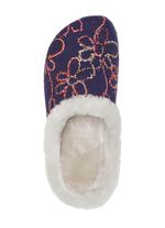 Mubb Wollfilz-Pantoffel mit bunter Bl&uuml;ten-Stickerei MARINE-ECRU