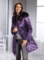 Longjacke mit abnehmbarer Kapuze VIOLETT
