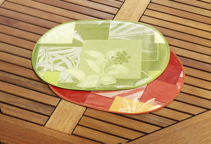 Wachstuch-Serie mit farblich abgestimmtem Schr&auml;gband TERRA