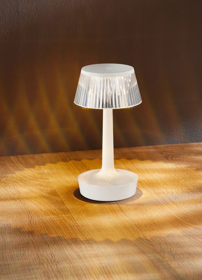 LED-Tischleuchte mit Kristall-Effekt WEISS