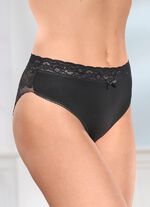 Dreierpack Slips mit R&uuml;ckteil aus floraler Elastikspitze 