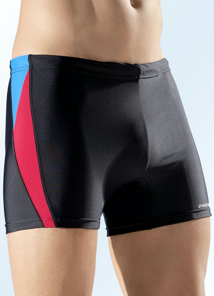Zweierpack Badepants mit bunten Eins&auml;tzen 