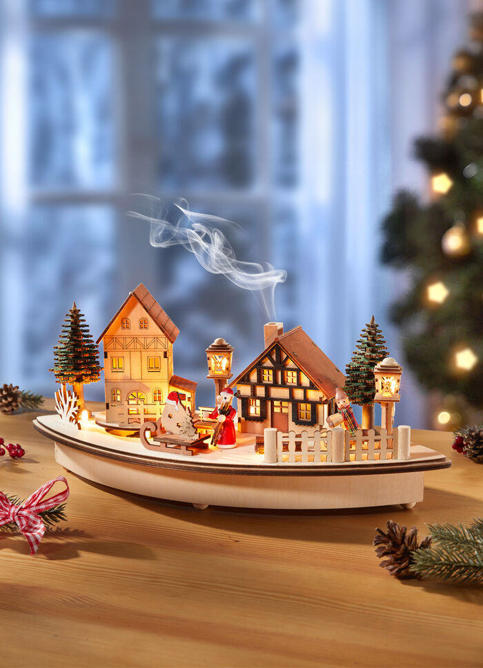 Beleuchtetes Winterdorf