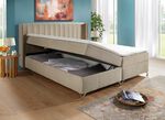 Boxspringbett mit Bettkasten und Topper CREME