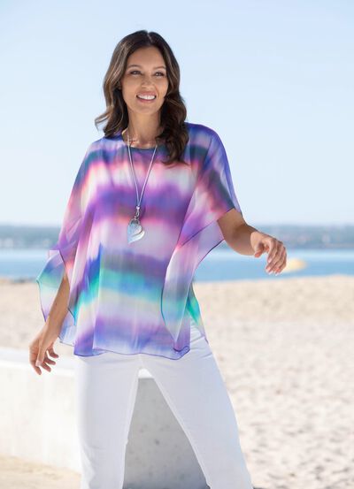 Poncho-Tunika in Multicolor 