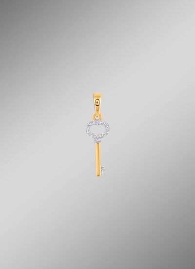 Schl&uuml;ssel-Anh&auml;nger mit 14 Diamanten 