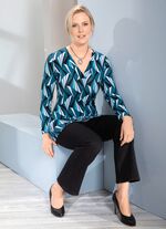 Allover gemustertes Shirt in 2 Farben PETROL-BLEU