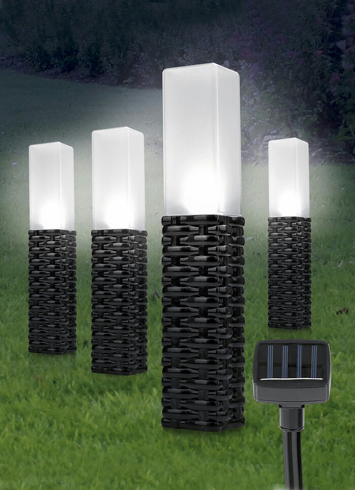 Solar-Leuchten 4er-Set mit Tageslicht-Sensor