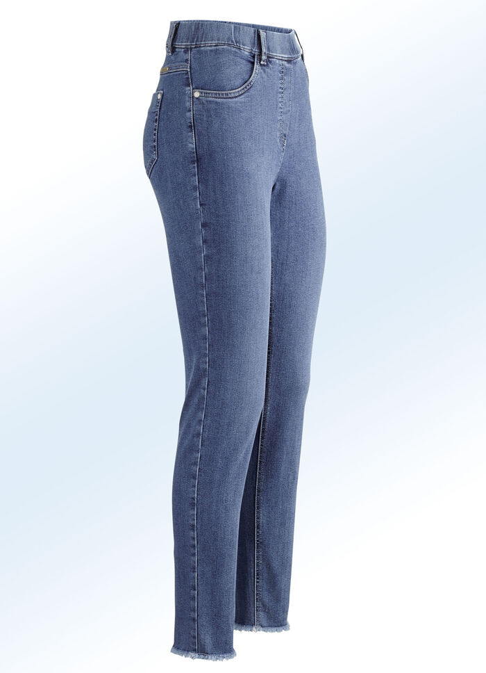 Magic-Jeans mit angesagtem Fransensaum JEANSBLAU