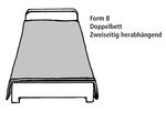 Tagesdecken mit Bandeinfassung und passende Kissenbezüge mit Reißverschluss