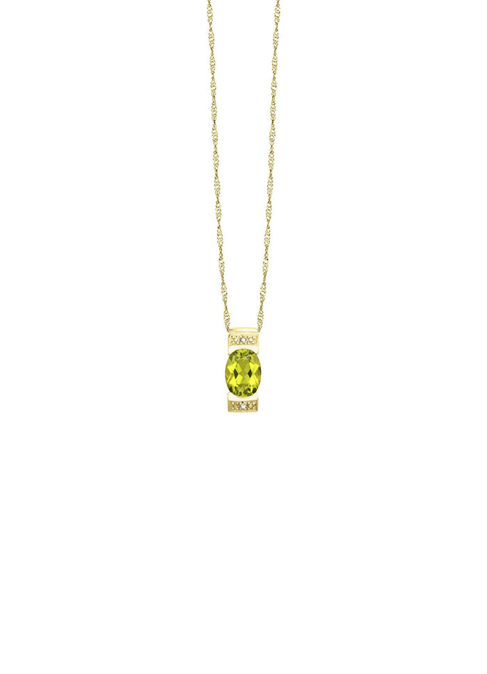 Strahlende Natürlichkeit – Anhänger mit Peridot und Diamanten 