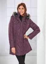 Longjacke mit gef&auml;lteltem Stehkragen 