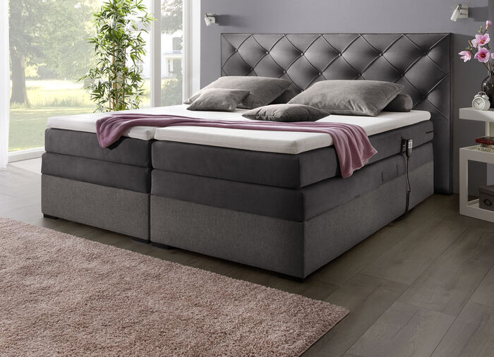 Modernes Boxspringbett mit Motor – elektrisch verstellbar per Fernbedienung ESPRESSO