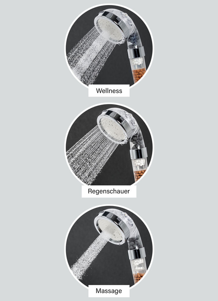 Wasserspar-Duschkopf und Wassersparer 