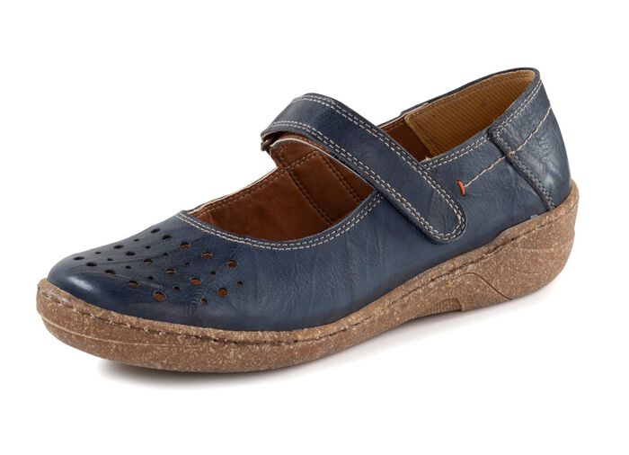 ELENA EDEN Slipper aus schattiertem Nappaleder MARINE