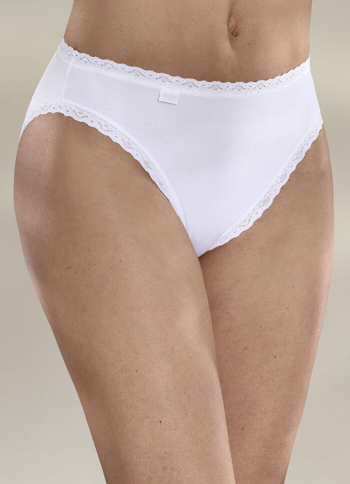 Sloggi 24/7 Dreierpack Slips mit Spitzenbandabschl&uuml;ssen WEISS