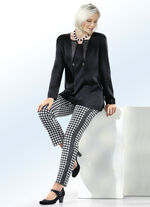 Hose mit Hahnentritt-Dessinierung SCHWARZ-ECRU