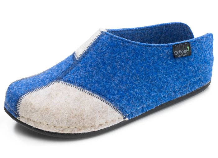 Pantoffel aus Wollfilz BLAU