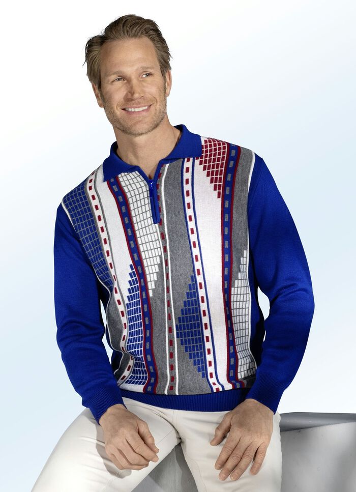 Polopullover mit kurzem Rei&szlig;verschluss 