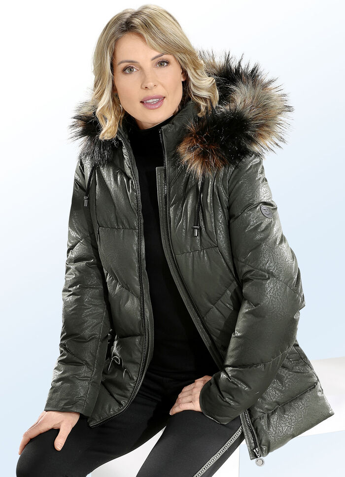 Jacke mit abnehmbarem Kunstpelz-Besatz 