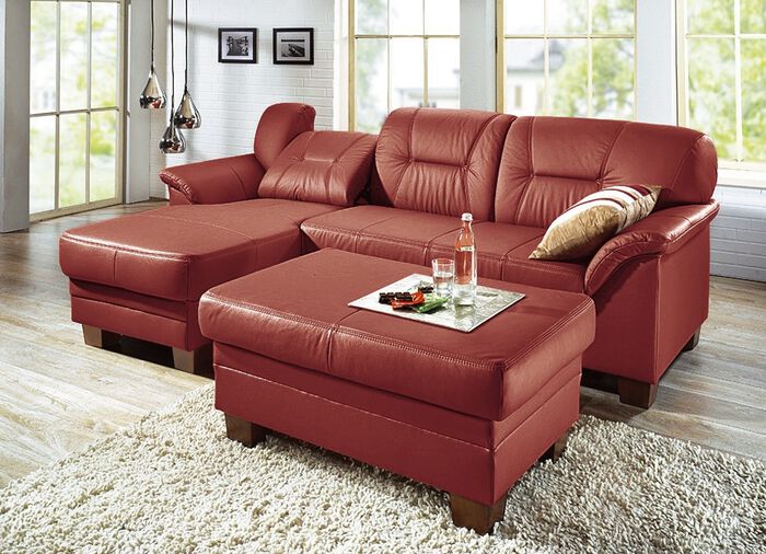 Polsterm&ouml;bel auf robusten, echten Holzf&uuml;&szlig;en ROT