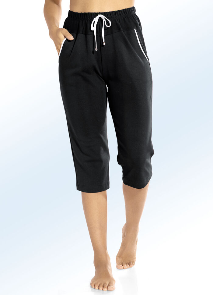 Caprihose mit Zierband SCHWARZ