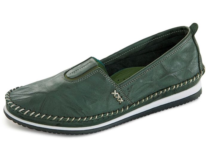 Mokassin-Slipper mit dezenter Knitterstruktur TANNE