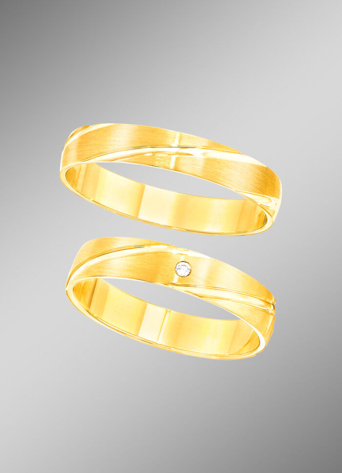 Stilvoll satiniertere Trauringe 