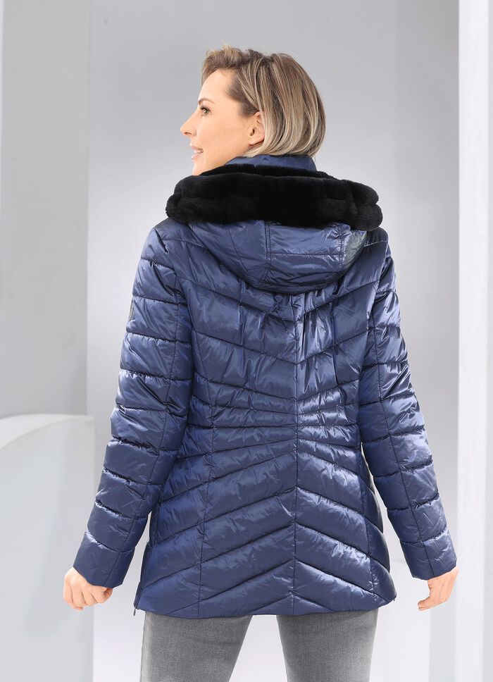 Jacke aus recycelten Fasern SAPHIRBLAU